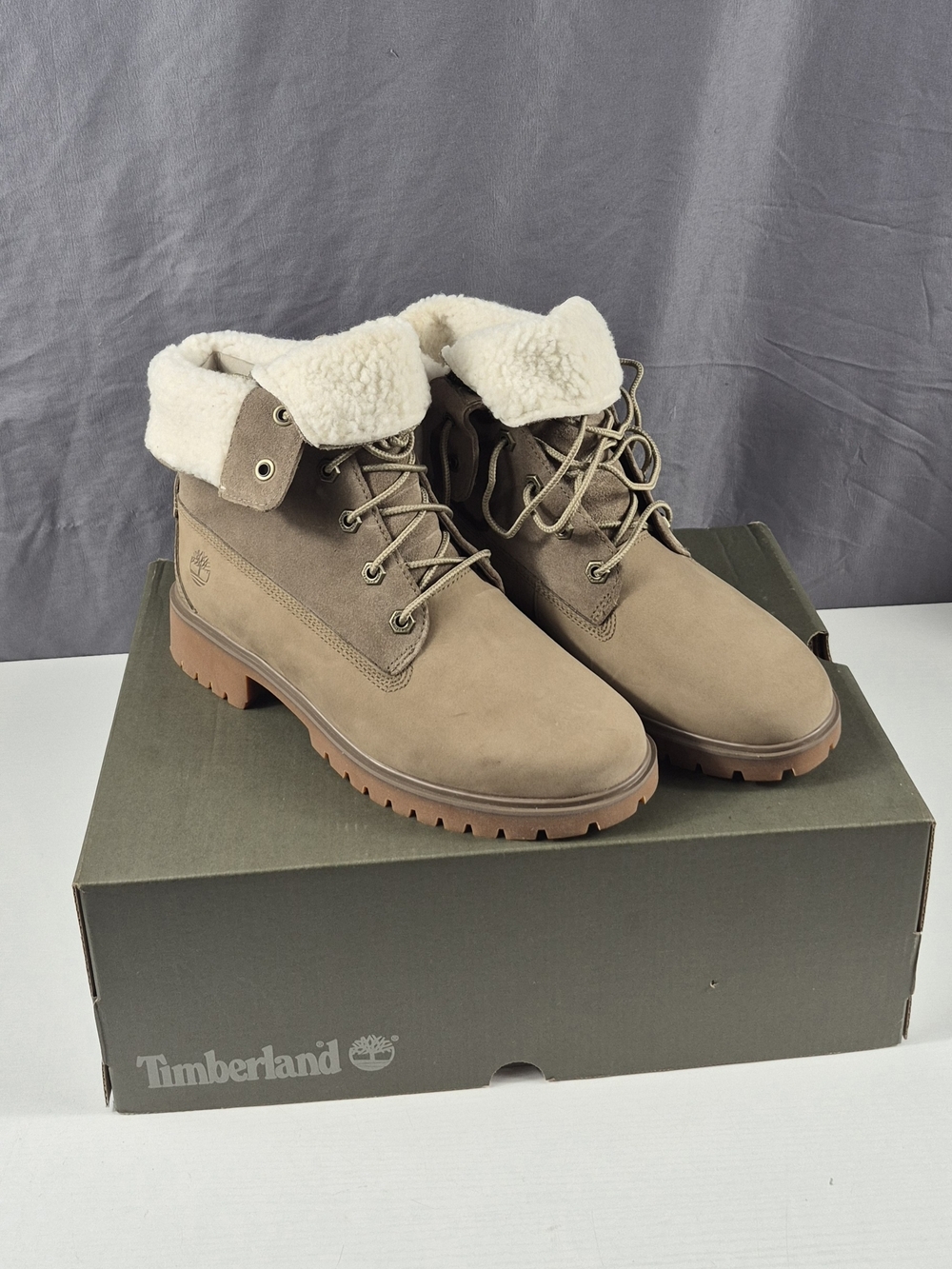 Timberland Men's Fold-Down Shearling Collar Boots - Tan